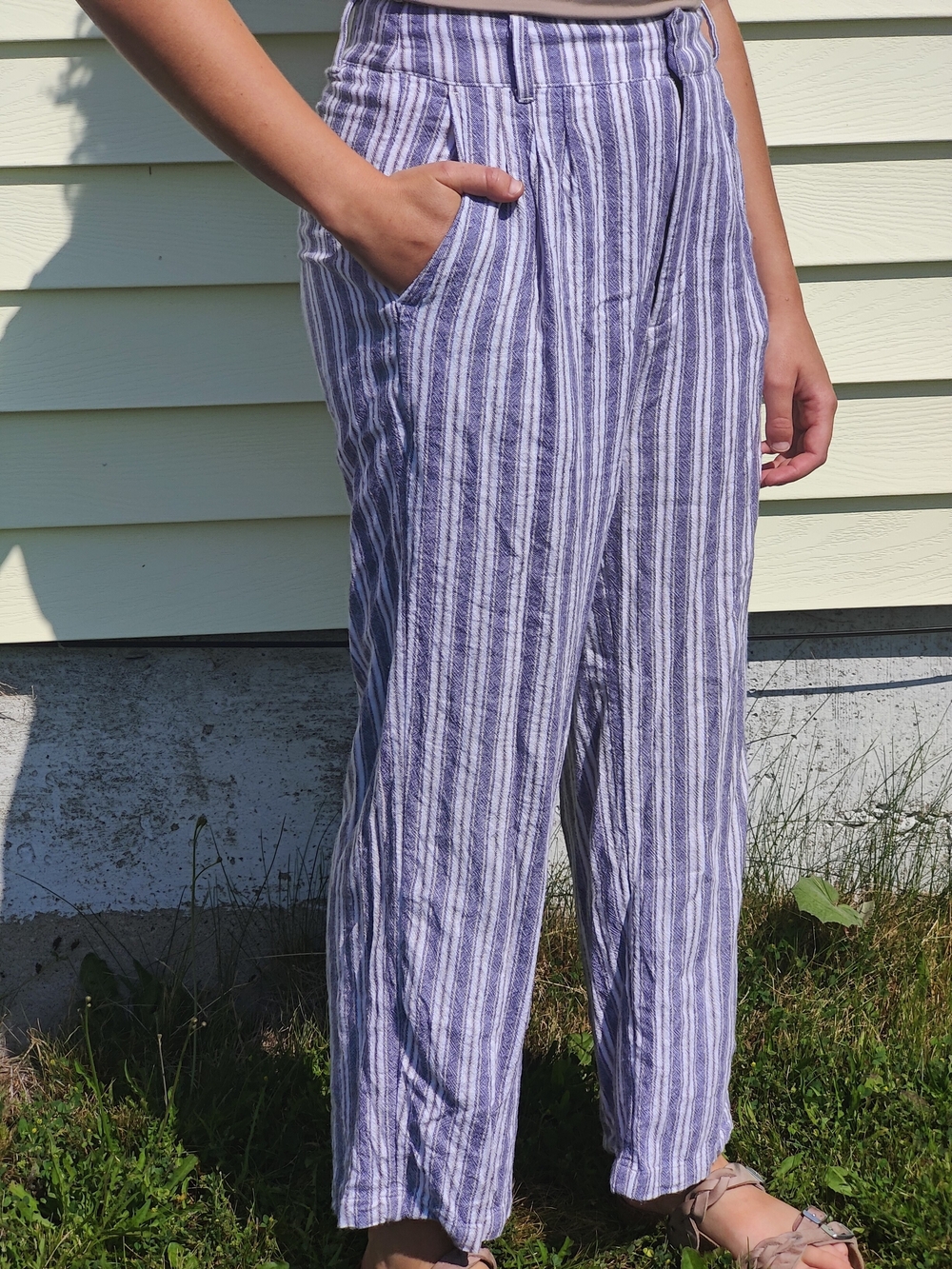 Abercrombie & Fitch Striped Wide-Leg Pants
